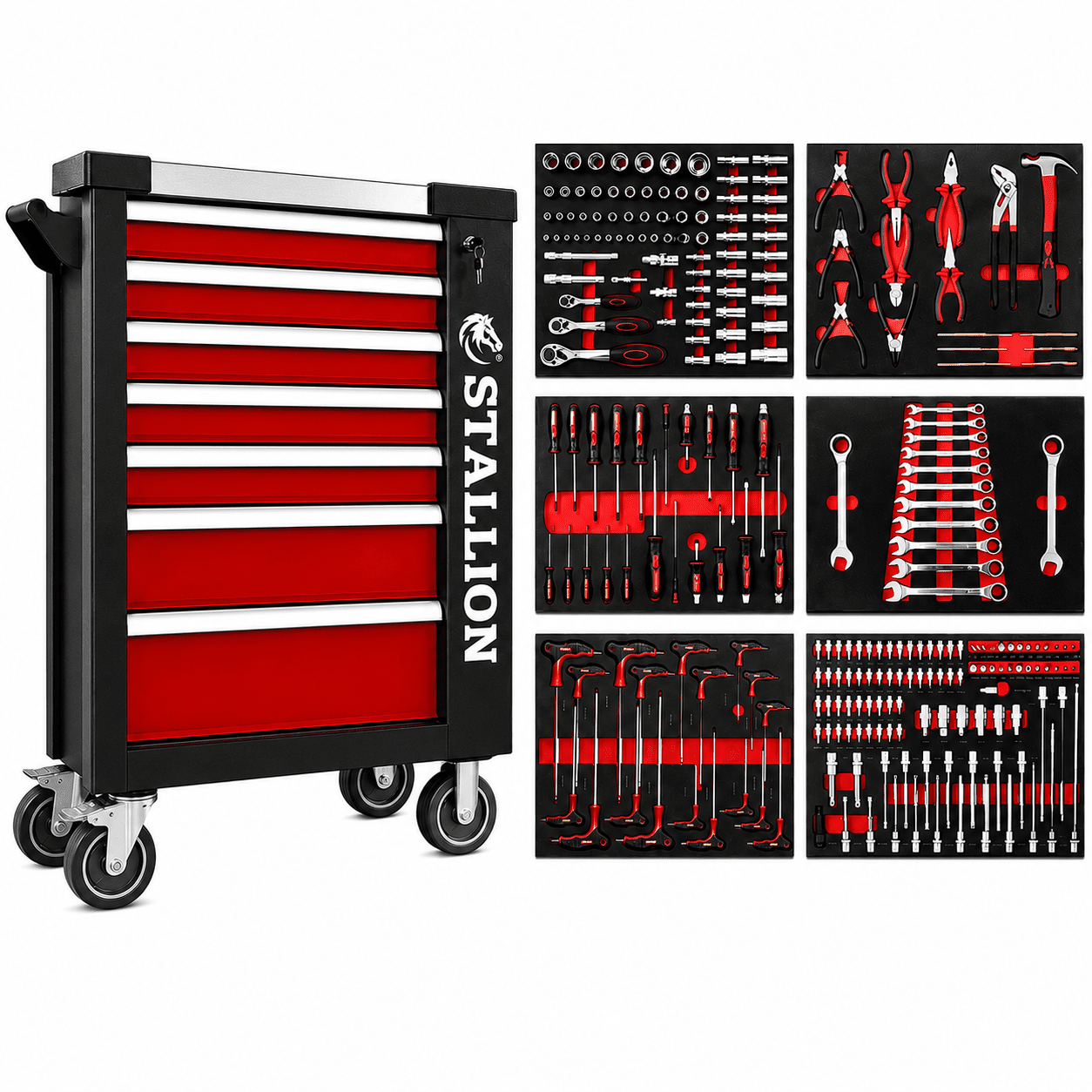 Stallion Tool Gty 7Dr 250Pc Tool Trolley (C)